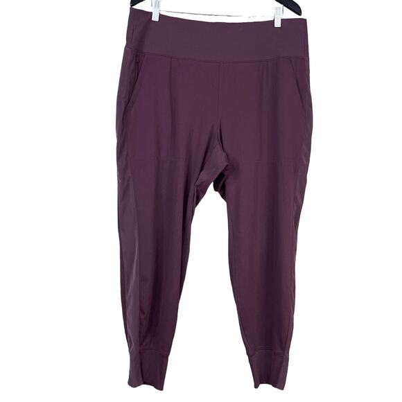 Athleta Venice Velvet Stripe Jogger Pants Decadent Chocolate SZ 1X - Picture 1 of 11